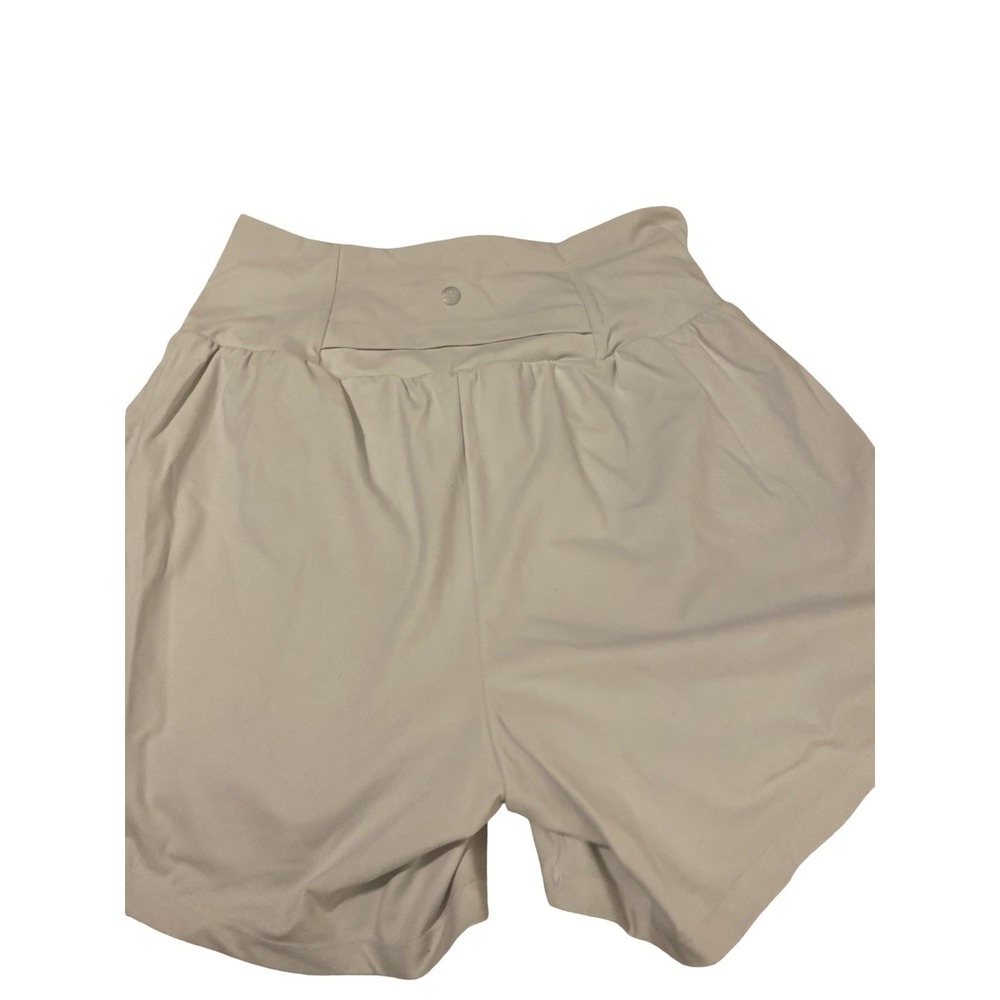 Size Small Ladies White Shorts Elastic Waist With‎ Back Zipper Pocket,0217 - Picture 3 of 6